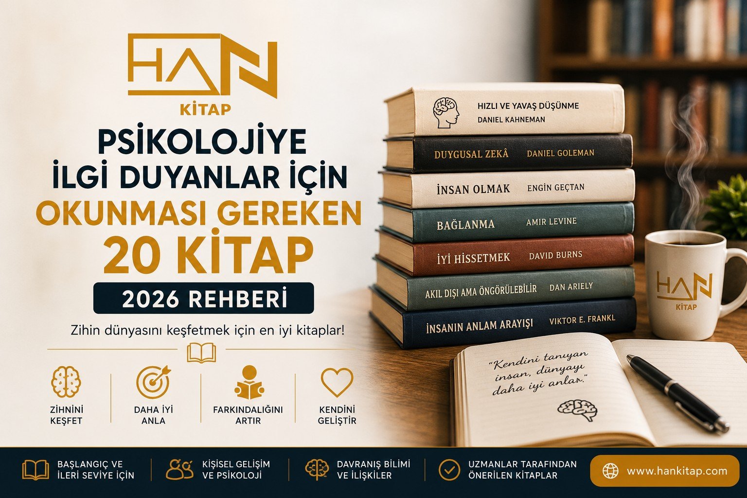 Psikolojiye İlgi Duyanlar İçin Okunması Gereken 20 Kitap (2026 Rehberi)