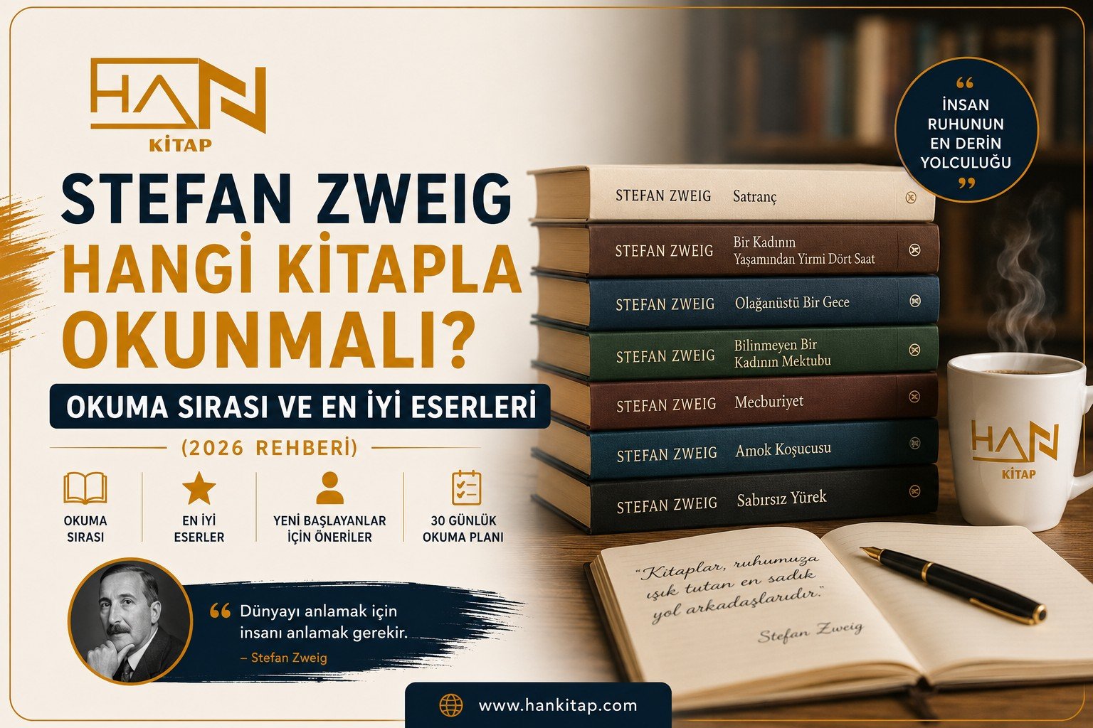 📚 Stefan Zweig Hangi Kitapla Okunmalı? Okuma Sırası ve En İyi Eserleri (2026 Rehberi)