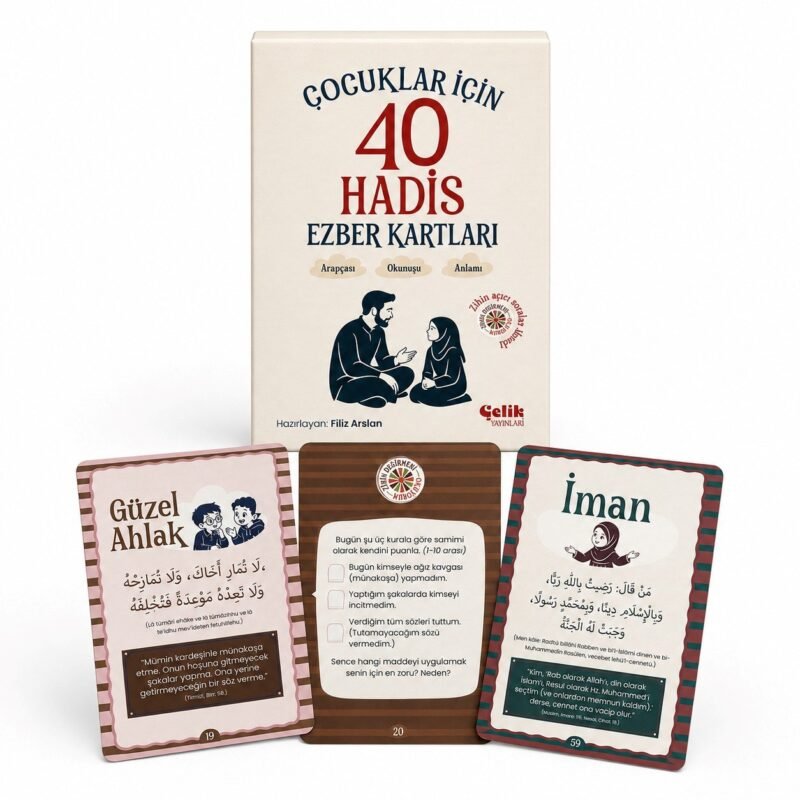 Çocuklar için 40 Hadis Ezber Kartları 9786259209920