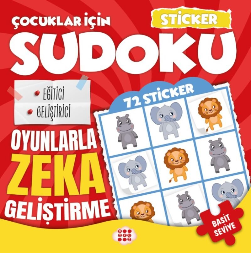 Çocuklar için Sudoku - Sticker Hediyeli Basit Seviye 1 9786255726933