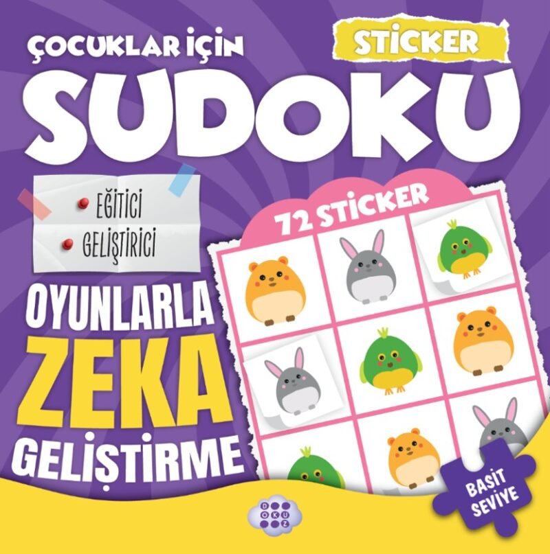 9786255726940 Çocuklar için Sudoku - Sticker Hediyeli Basit Seviye 2 9786255726940
