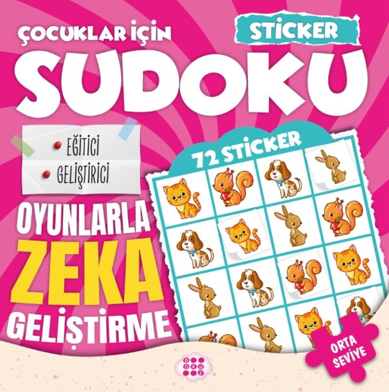 Çocuklar için Sudoku - Sticker Hediyeli Orta Seviye 1 9786255726964