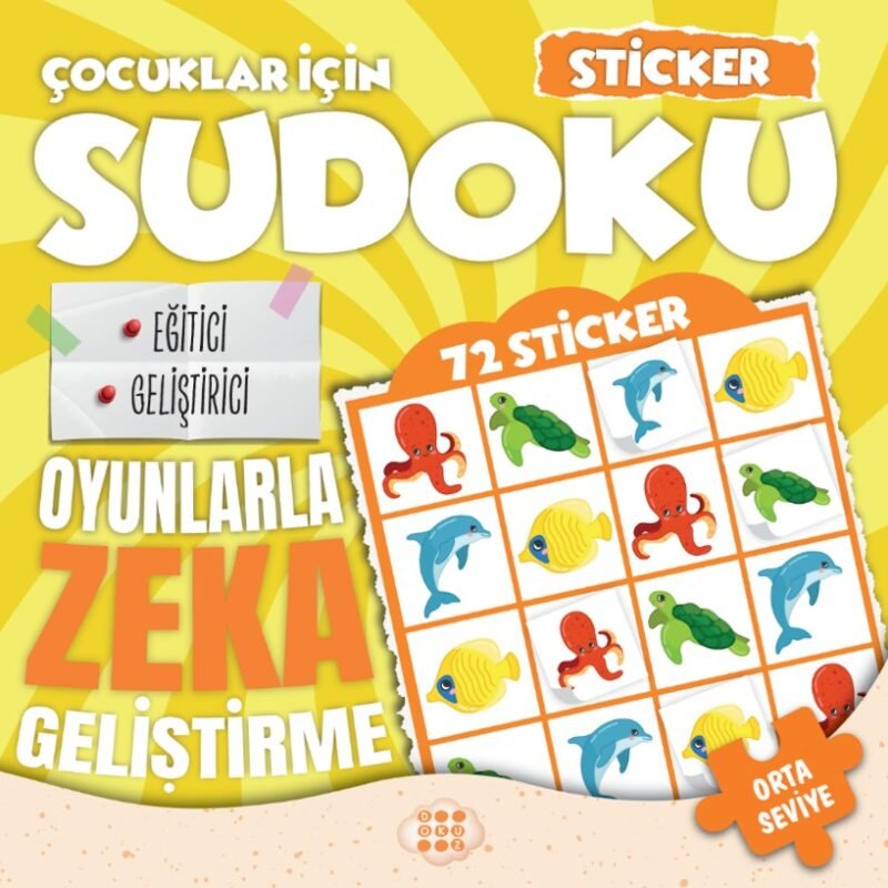 Çocuklar için Sudoku - Sticker Hediyeli Orta Seviye 2 9786255726971