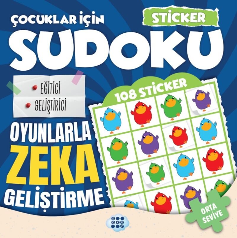 Çocuklar için Sudoku - Sticker Hediyeli Orta Seviye 3 9786255726988