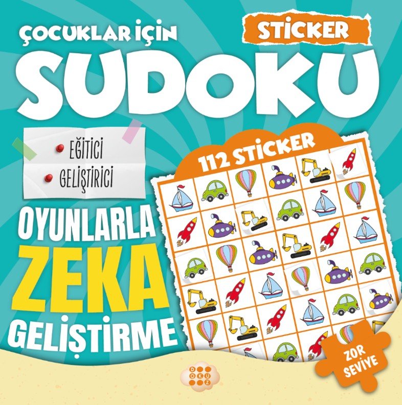 Çocuklar için Sudoku - Sticker Hediyeli Zor Seviye 1 9786255726995