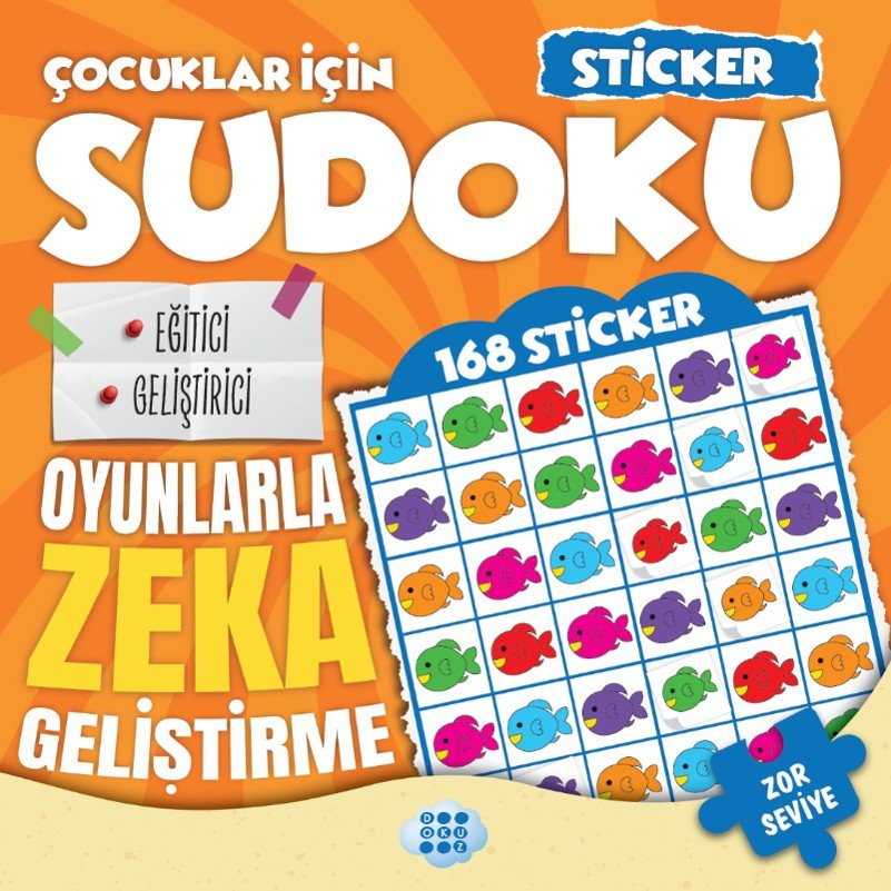 9786258888010 Çocuklar için Sudoku - Sticker Hediyeli Zor Seviye 3 9786258888010