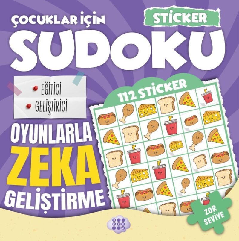 Çocuklar için Sudoku - Sticker Hediyeli Zor Seviye 4 9786258888027